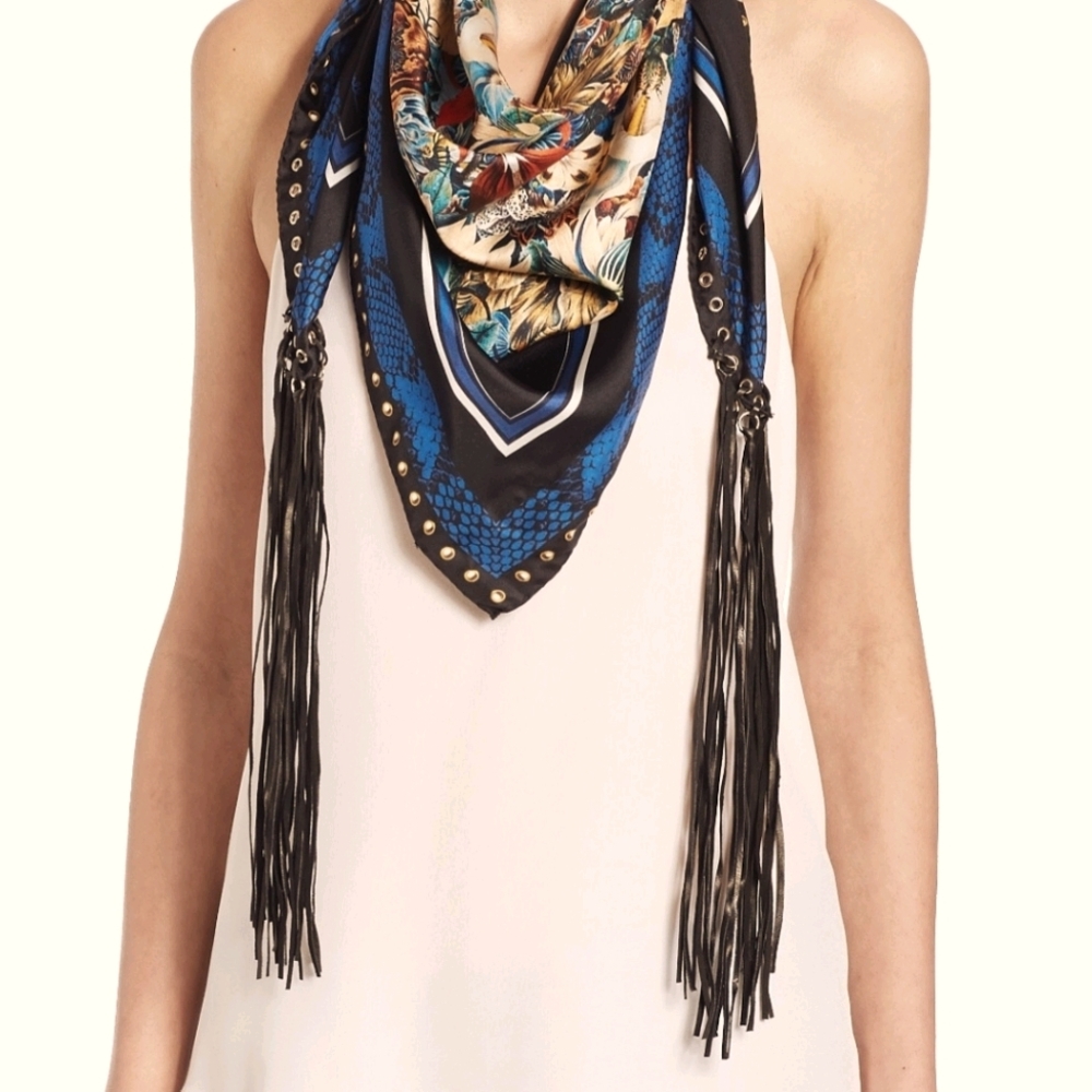 Roberto Cavalli Tassel Scarf Like New